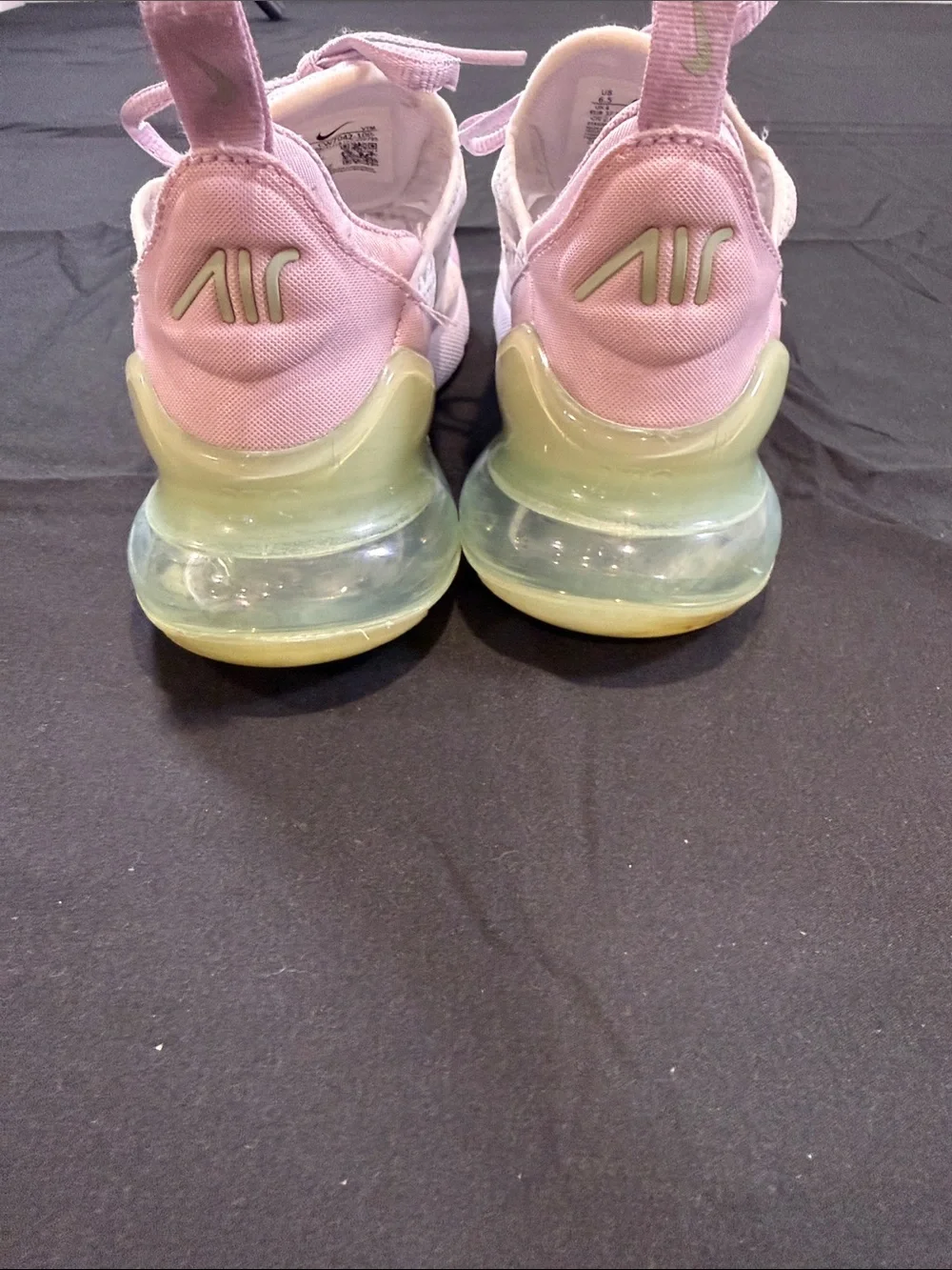 Nike White Sneakers with Pink and Lime Accents 27C Size 6.5 - Picture 3 of 8